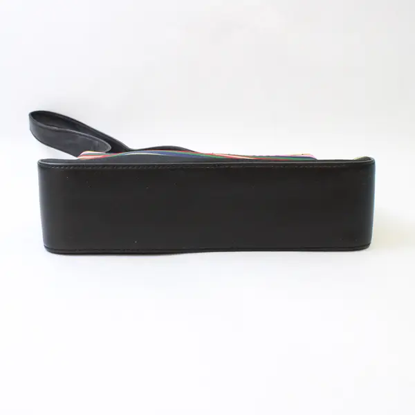 Vtg Small Multicolor Striped Shoulder Handbag Lined Zippered Unbranded