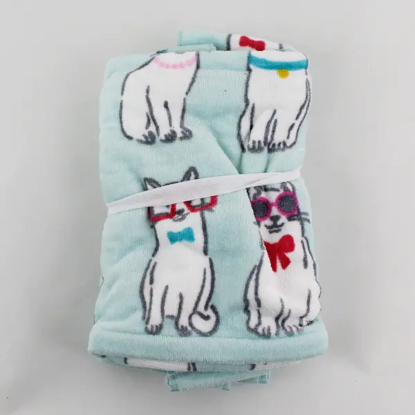Set of 2 Deborah Connolly Cotton Hand Towels, Cats with Shades Design New