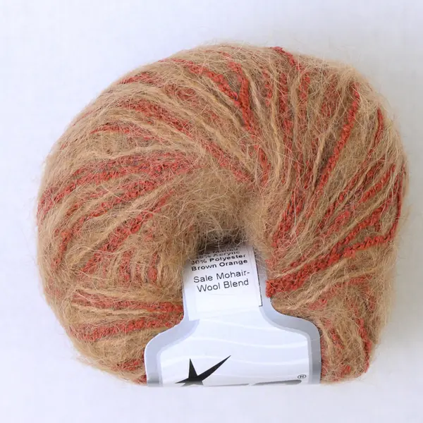 Lot of  16 Balls of Ice Yarns Mohair Wool Blend Yarn, Brown/Orange Blend, New