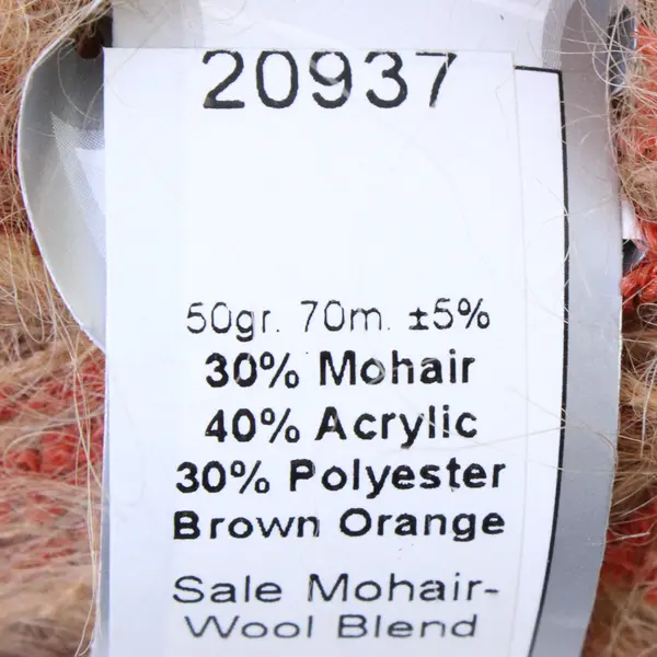 Lot of  16 Balls of Ice Yarns Mohair Wool Blend Yarn, Brown/Orange Blend, New