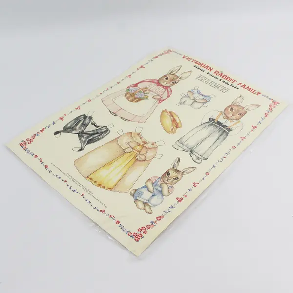 Vtg Merrimack Victorian Rabbit Family 1985 Paper Dolls by Susan Scanlon 