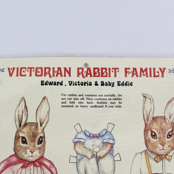 Vtg Merrimack Victorian Rabbit Family 1985 Paper Dolls by Susan Scanlon 