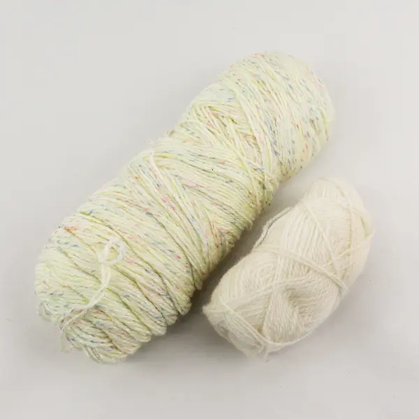 Lot of 2 Partly Used White/Cream Yarn Skeins for Crocheting, Crafting , 1 XL
