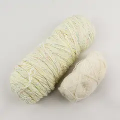 Lot of 2 Partly Used White/Cream Yarn Skeins for Crocheting, Crafting , 1 XL