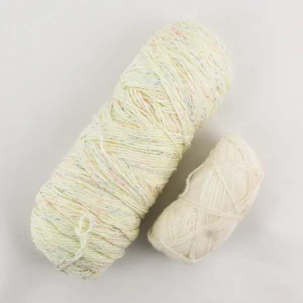 Lot of 2 Partly Used White/Cream Yarn Skeins for Crocheting, Crafting , 1 XL