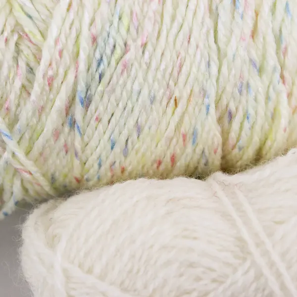 Lot of 2 Partly Used White/Cream Yarn Skeins for Crocheting, Crafting , 1 XL