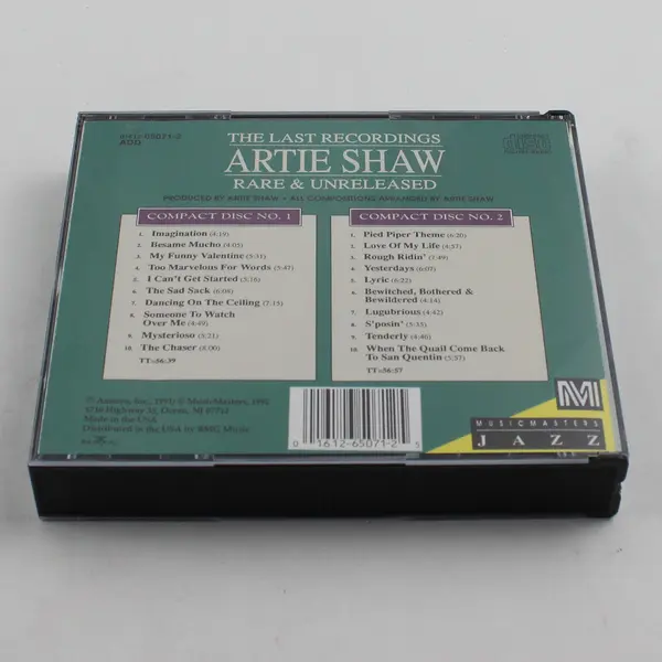 Artie Shaw The Last Recordings Rare & Unreleased 1992 2-CD Set Collector's Ed