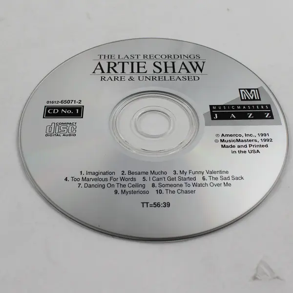 Artie Shaw The Last Recordings Rare & Unreleased 1992 2-CD Set Collector's Ed