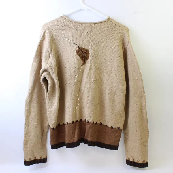 Crazy Horse Liz Claiborne XLP Brown Silk/Wool/Angora Blend Pullover Knit Sweater