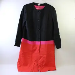 Vintage Harve Benard Women's 16 Multicolor Collarless Long Sleeve Button Up Coat