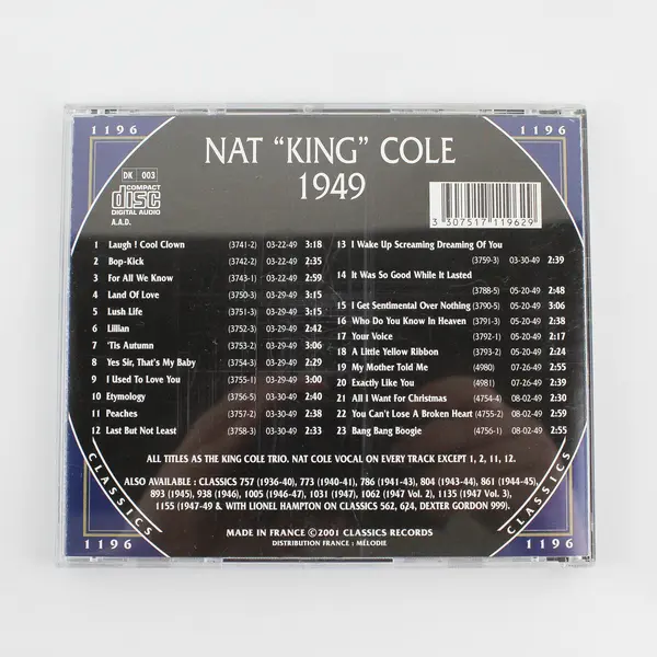 Nat "King" Cole CD, The Chronological Classics, 2001 