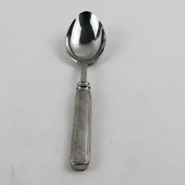 Lamaison Donatella Pattern SS Soup Spoon W/Pewter Handle 8.5" Rare HTF Pattern