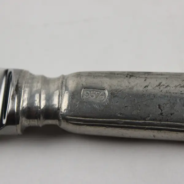 Lamaison Donatella Pattern SS Dinner Knife W/Pewter Handle 9.5" Rare HTF Pattern