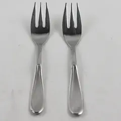 Lot of 2 Lagostina Flatware LGS1 Pattern 18/8 Stainless Salad Forks 6.75" Rare