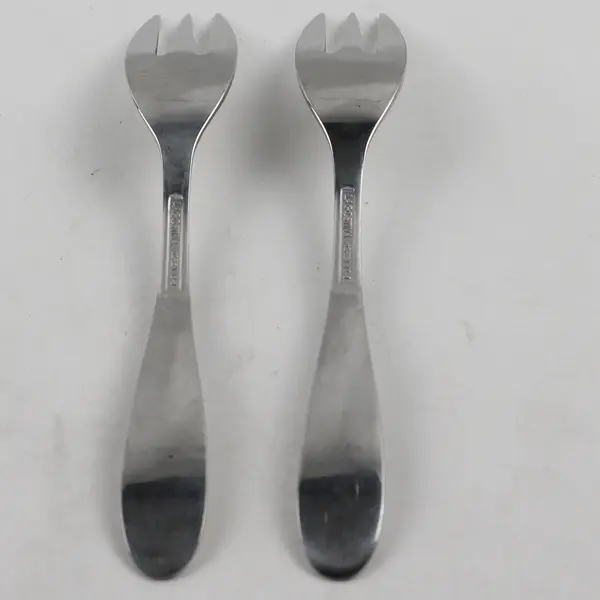 Lot of 2 Lagostina Flatware LGS1 Pattern 18/8 Stainless Salad Forks 6.75" Rare