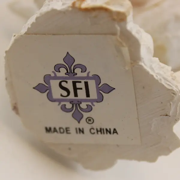 SFI Vintage Porcelain Stork with Baby Figurine Hand-Painted 4.5in