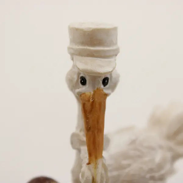 New SFI Vintage Porcelain Stork w/ Baby Figurine Hand-Painted 4.5in
