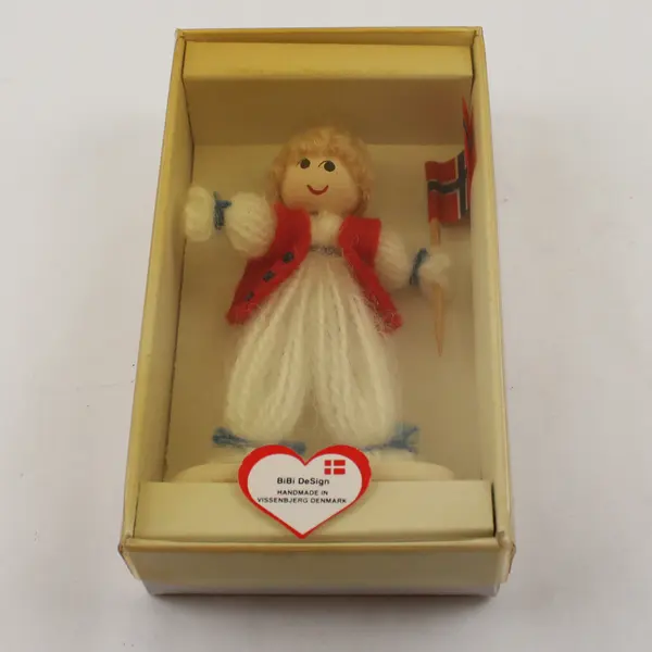 Bibi Design Handmade in Denmark Yarn Doll 5in New Collectible