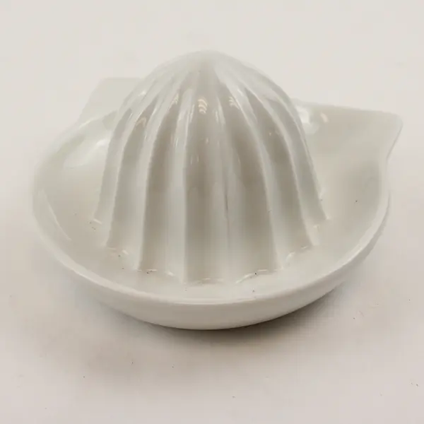 Vintage White Ceramic Lemon Squeezer Manual Citrus Press Retro