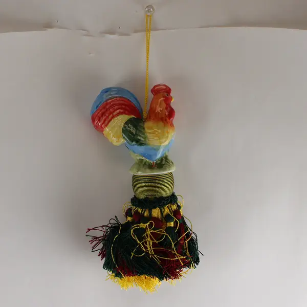 Hanging Ceramic Rooster with Tassel Rustic Kitchen Farmhouse Decor