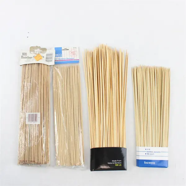 Mixed Lot of 300+ Bamboo Skewers BBQ Grill Cooking Skewers