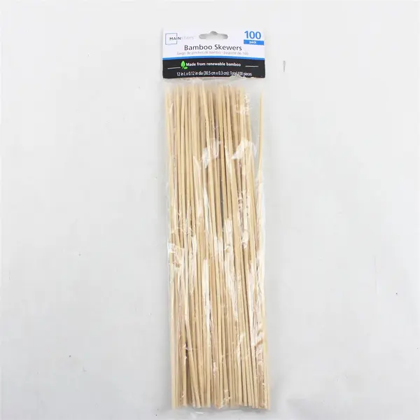 Mixed Lot 200 Bamboo Skewers BBQ + Couple Small Metal BBQ Tools Open Box