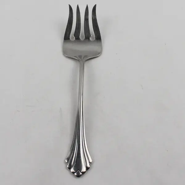 Oneida Silver Bancroft Pattern 18/8 Stainless Cold Meat Serving Fork 8.5" Rare