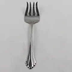 Oneida Silver Bancroft Pattern 18/8 Stainless Cold Meat Serving Fork 8.5" Rare