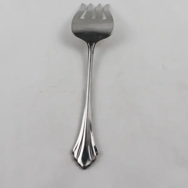 Oneida Silver Bancroft Pattern 18/8 Stainless Cold Meat Serving Fork 8.5" Rare