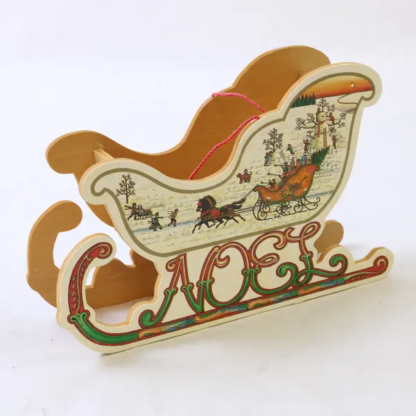 New Decorative Wooden Sleigh Noel Rustic Holiday Mantel Table Decor