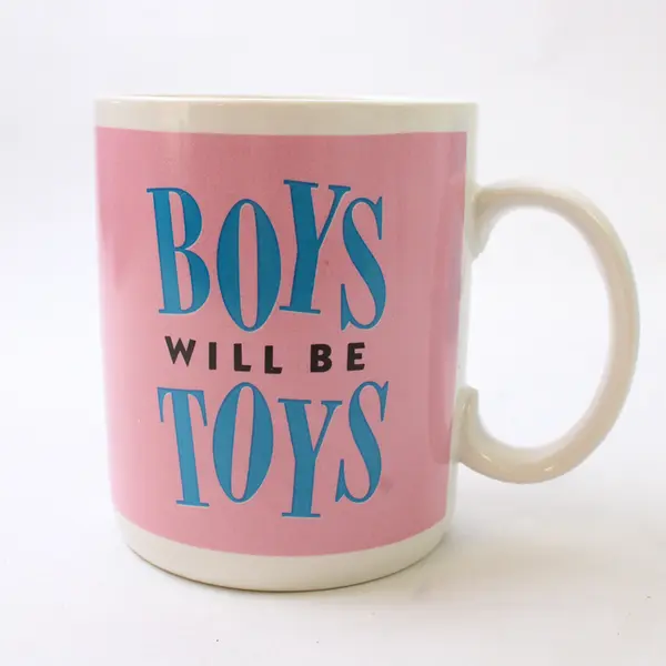 Lot of 3 Novelty Ceramic Coffee Mugs Boys Will Be Toys Basset Face 3D Nose