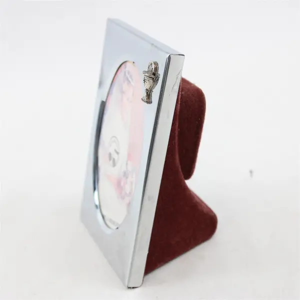 Silver-Plated Metal Picture Frame w/ Chalice Corner & Music Collectible