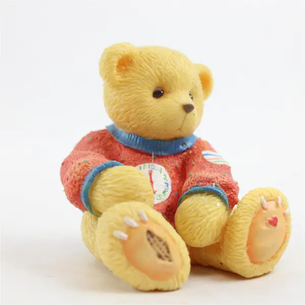 Enesco Cherished Teddies Tellie the Time Bear Squeak Toy Figurine
