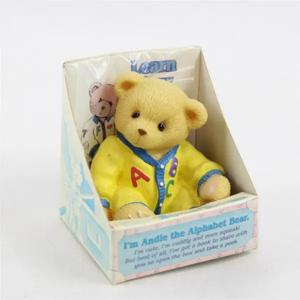 Enesco Andie Alphabet Bear Cherished Teddies  Plastic & Squeaks 4in Collectible