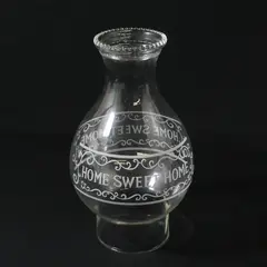 Vintage HOME SWEET HOME Glass Oil Lamp Chimney