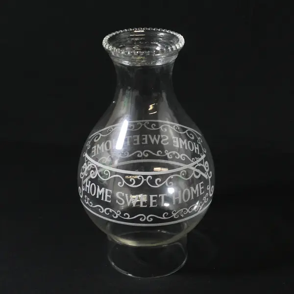 Vintage HOME SWEET HOME Glass Oil Lamp Chimney