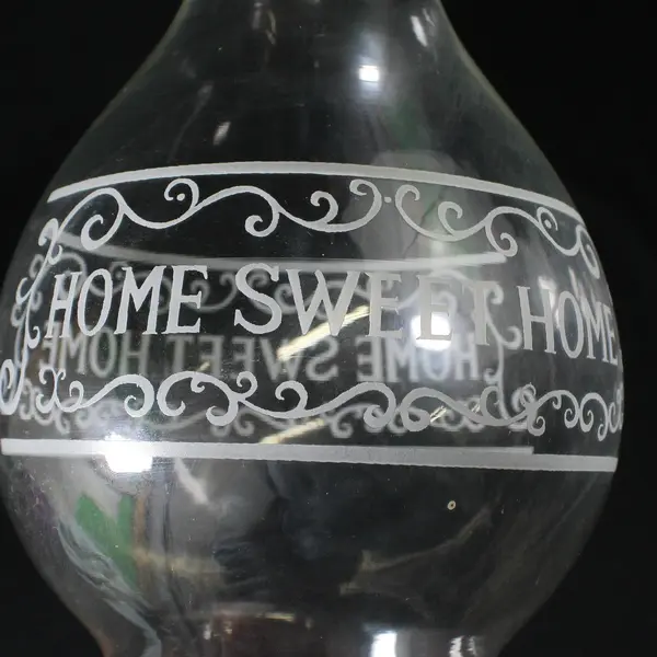 Vintage HOME SWEET HOME Glass Oil Lamp Chimney