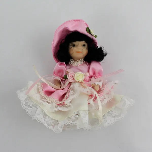 Miniature Cameo Kids Porcelain Doll With Chair