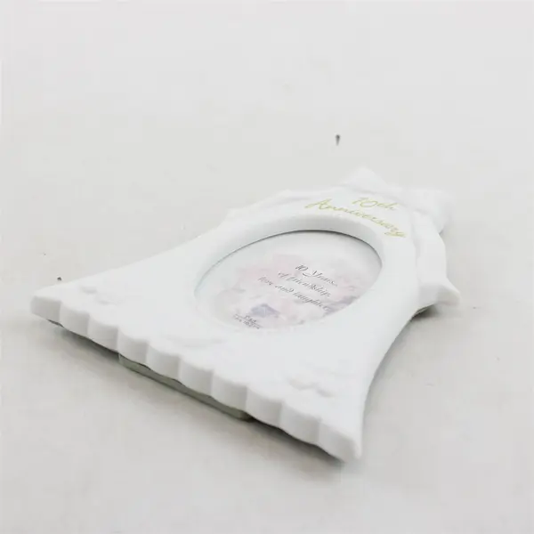 Russ White Lace & Promises Porcelain 10th Anniversary Bell Frame