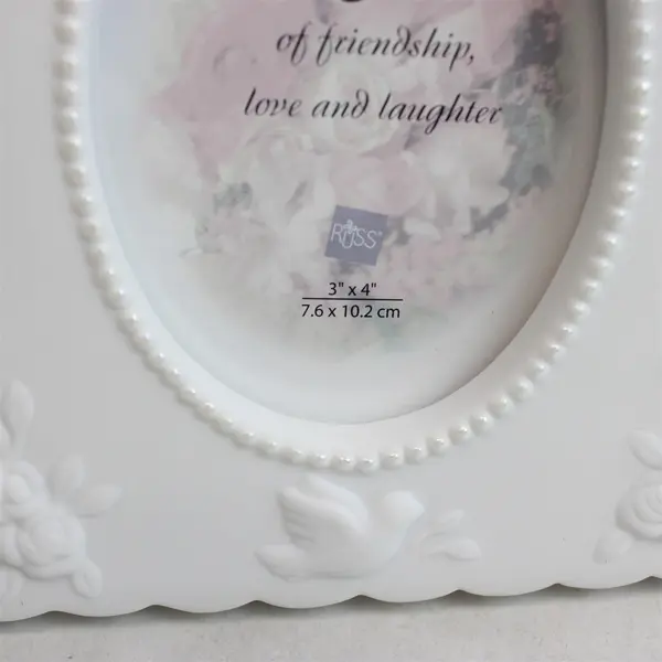 Russ White Lace & Promises Porcelain 10th Anniversary Bell Frame