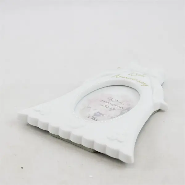 Russ White Lace & Promises Porcelain 15th Anniversary Bell Frame - New