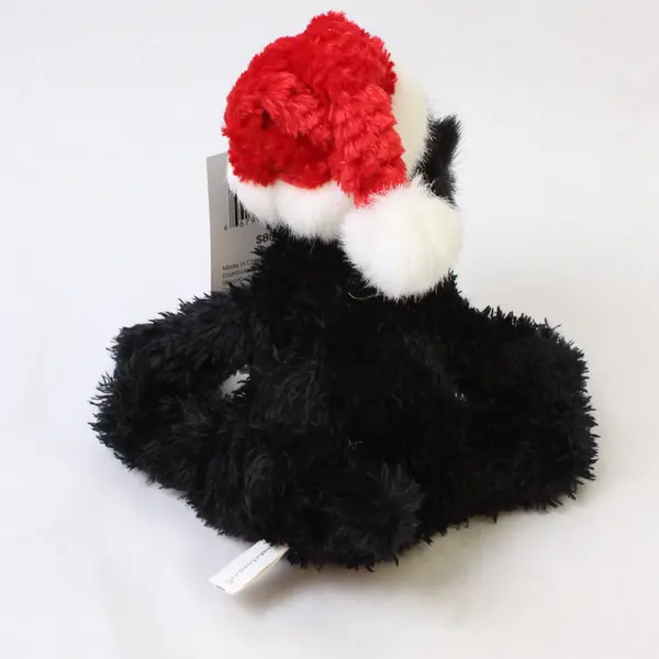 New Trimerry Treasures Holiday Plush Black Dog Santa Hat Barks Jingle Bell