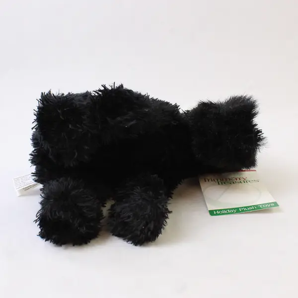 New Trimerry Treasures Holiday Plush Black Dog Santa Hat Barks Jingle Bell