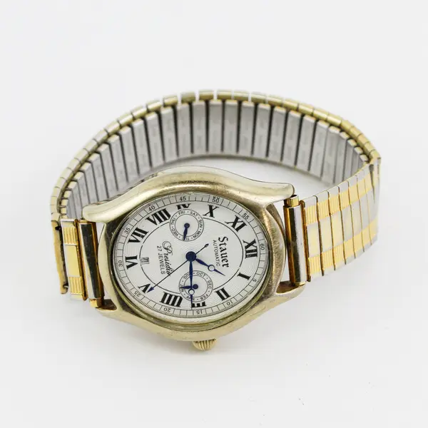 Stauer Presidio Men's 27 Jewel Day Date Month Automatic Windup Wristwatch Works