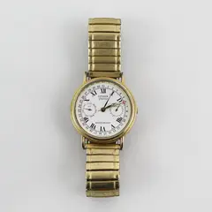 Vintage Men's  Citizen Elegance 6355 Triple Date Multi-Function Watch Gold Tone 