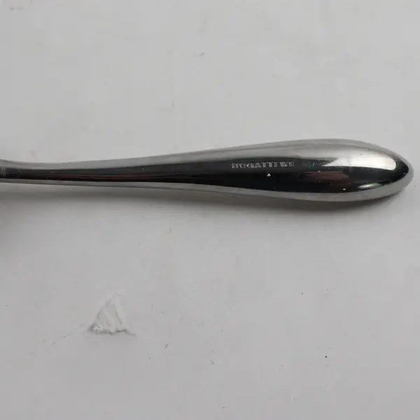 Bugatti Flatware Unknown Rare HTF Pattern 18/10 SS Oval Soup Spoon 7.25" Good