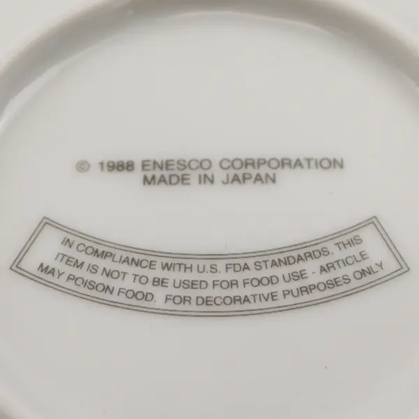 ENESCO 25th Anniversary Bone China Plate Anniversary Wishes Bells Roses Silver