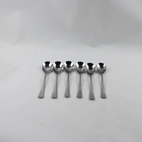 Lot of 6 Harry & Camila Unknown Rare HTF Pattern SS Oval Soup Spoons 8" Good