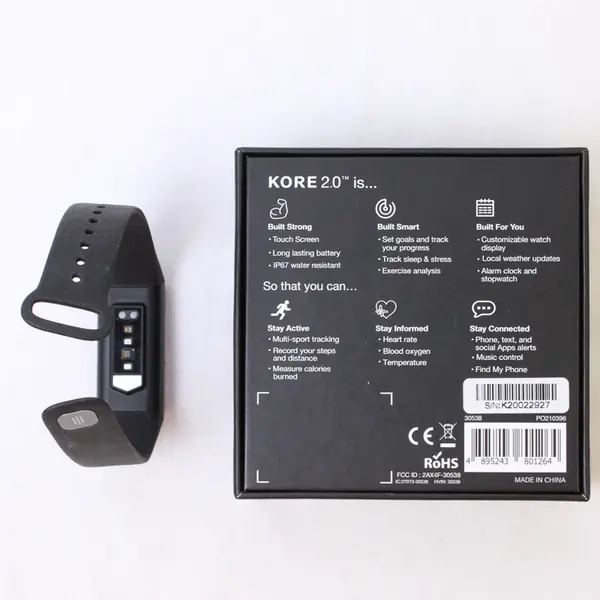 KoreHealth Kore 2.0 Fitness Tracker Black New Open Box Untested