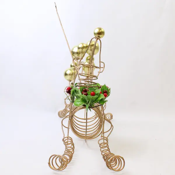 New Enesco Spring Wire Reindeer Sculpture Metal Wire Reindeer Figurine